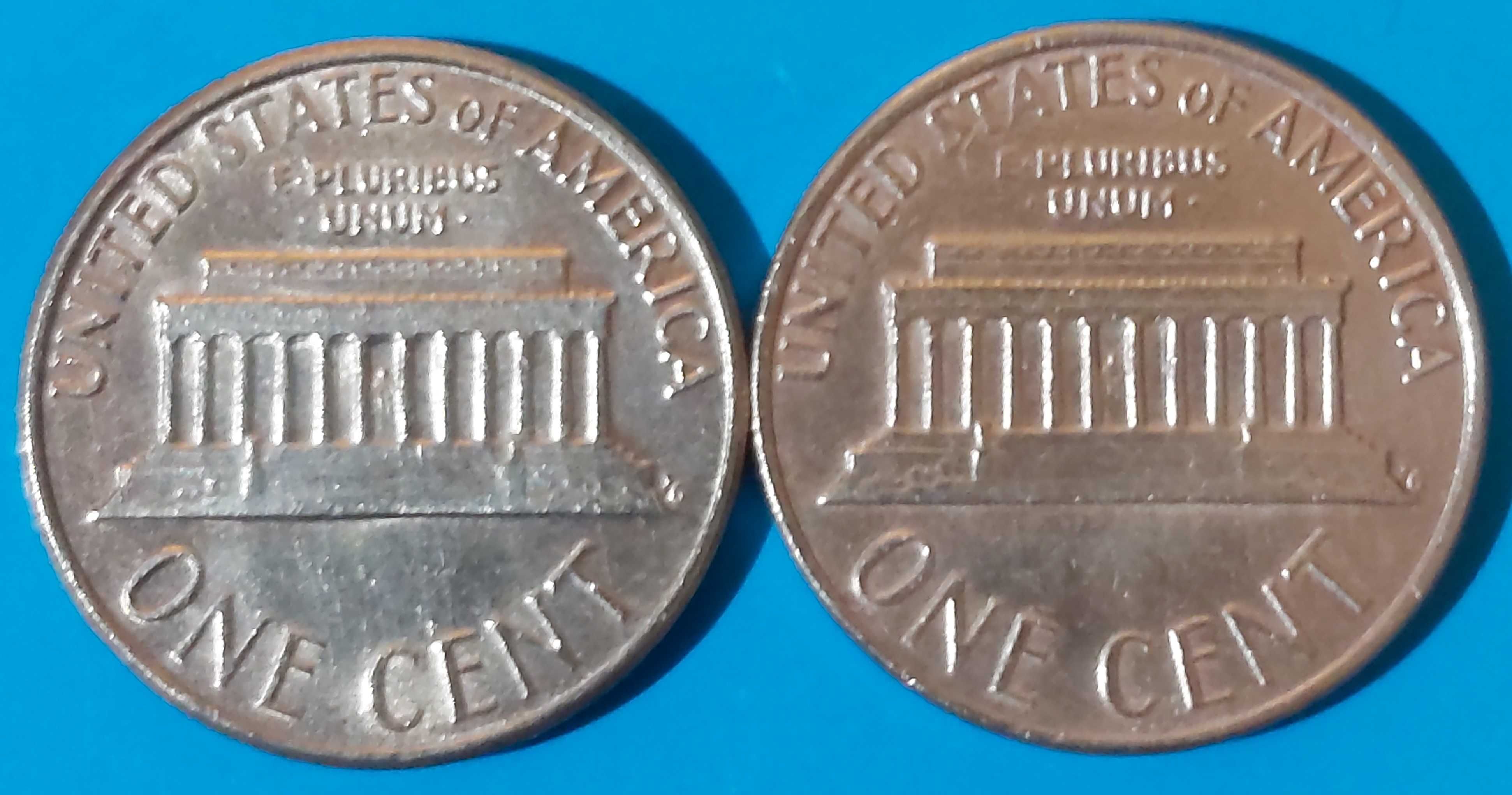 2 Moedas de One Cent de 1976 dos USA Abraham Lincoln