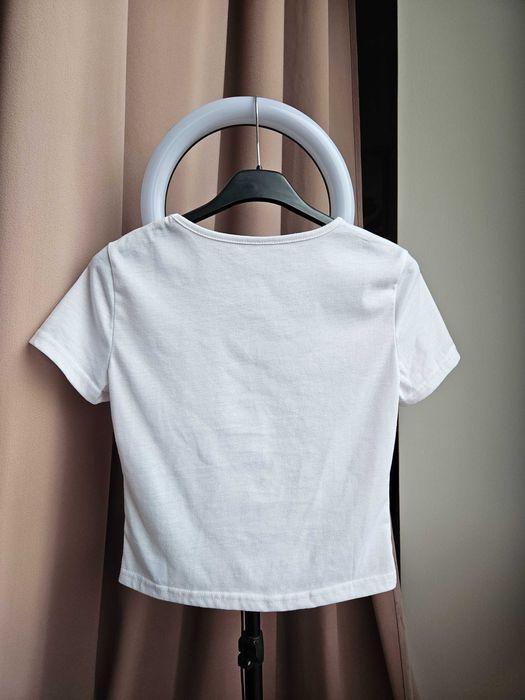 Biały top / krótki t-shirt z krótkim rękawem rozmiar S