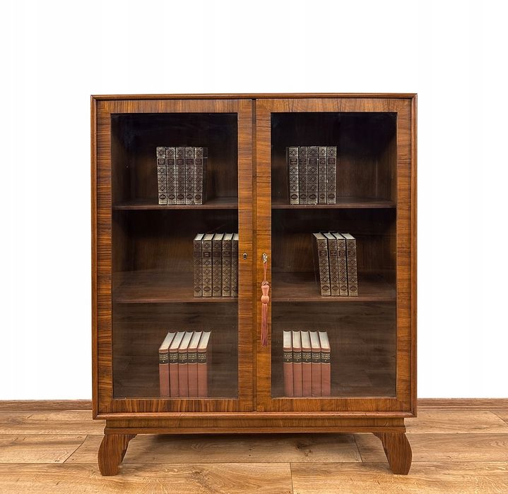 WITRYNA BIBLIOTEKA podręczna ART DECO antyk SZAFKA serwantka
