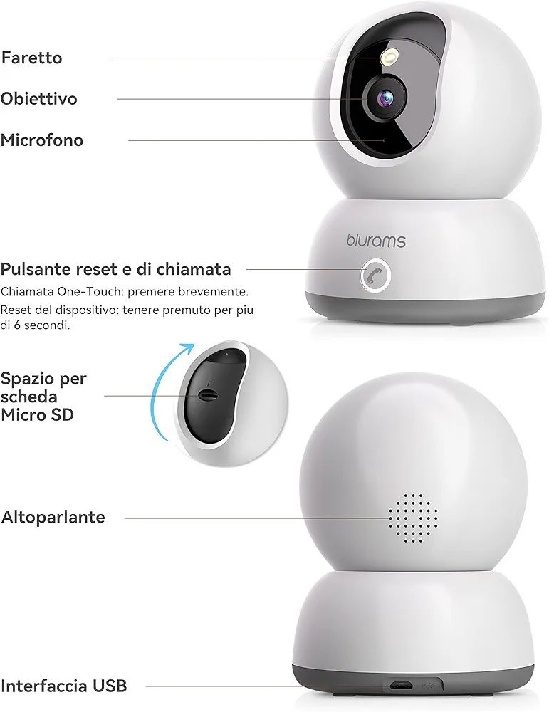 blurams 2K Wewnętrzna kamera Wi-Fi 360° – idealna do monitorowania dom
