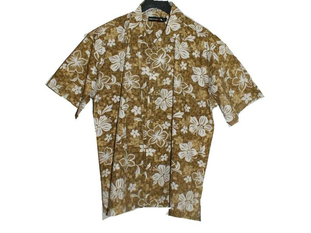 Trespass hawajska koszula męska kwiaty khaki safari XL