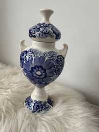 Ceramika Koło wazon z pokrywką ręcznie malowany