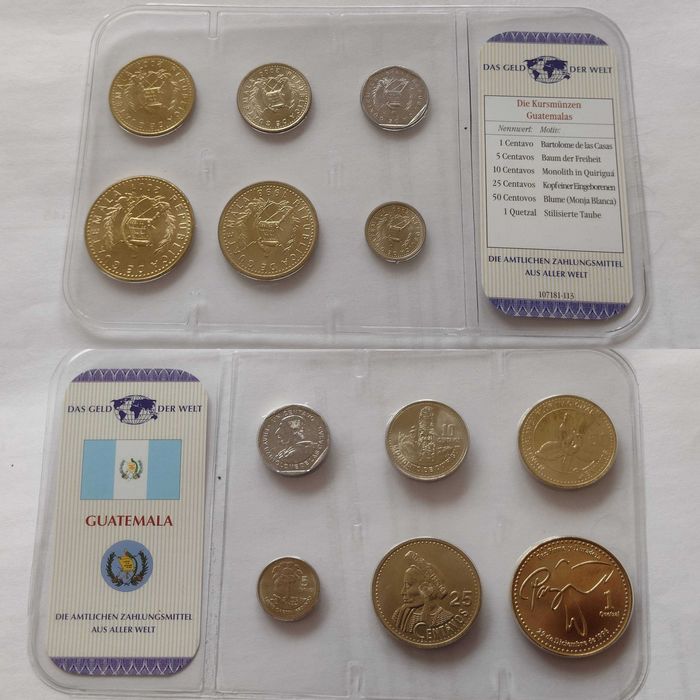 Наборы монет Уругвай Барбадос Багамы Гватемала Доминикана Коста Рика