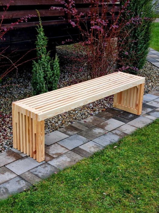 Ławka lamelowa drewniana, ławka ogrodowa, siedzisko drewniane 150cm