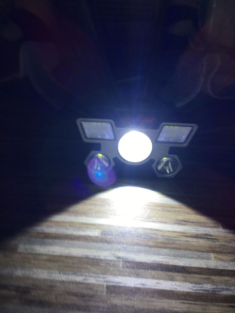 Latarka Czołowa 5 Led 4 Tryby świecenia.