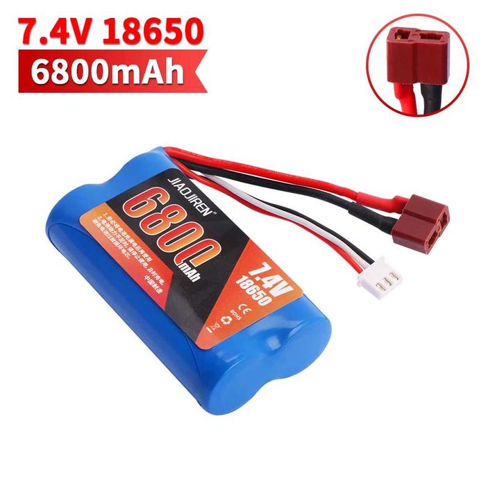Bateria 7.4v 6800mah recarregavel 12428 carro 144001 wltoys 144010 NOV