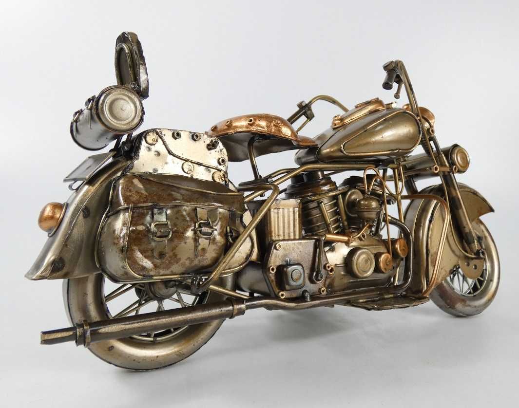 Metalowy MOTOR retro pojazd 36,5 cm motocykl