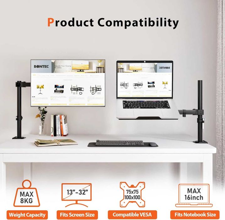 REDBAT uchwyt do laptopa 17 regulacja wysokości do monitora 13-32 2w1