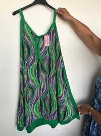 Vestido Verde/Roxo NOVO