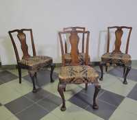Krzesła Chippendale XIXw. Komplet 4 krzeseł.