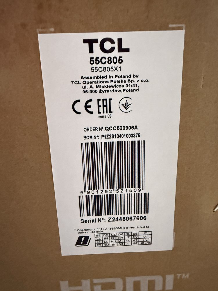 Телевізор TCL MiniLED 98C805, 85C805, 75C805, 65C805, 55C805