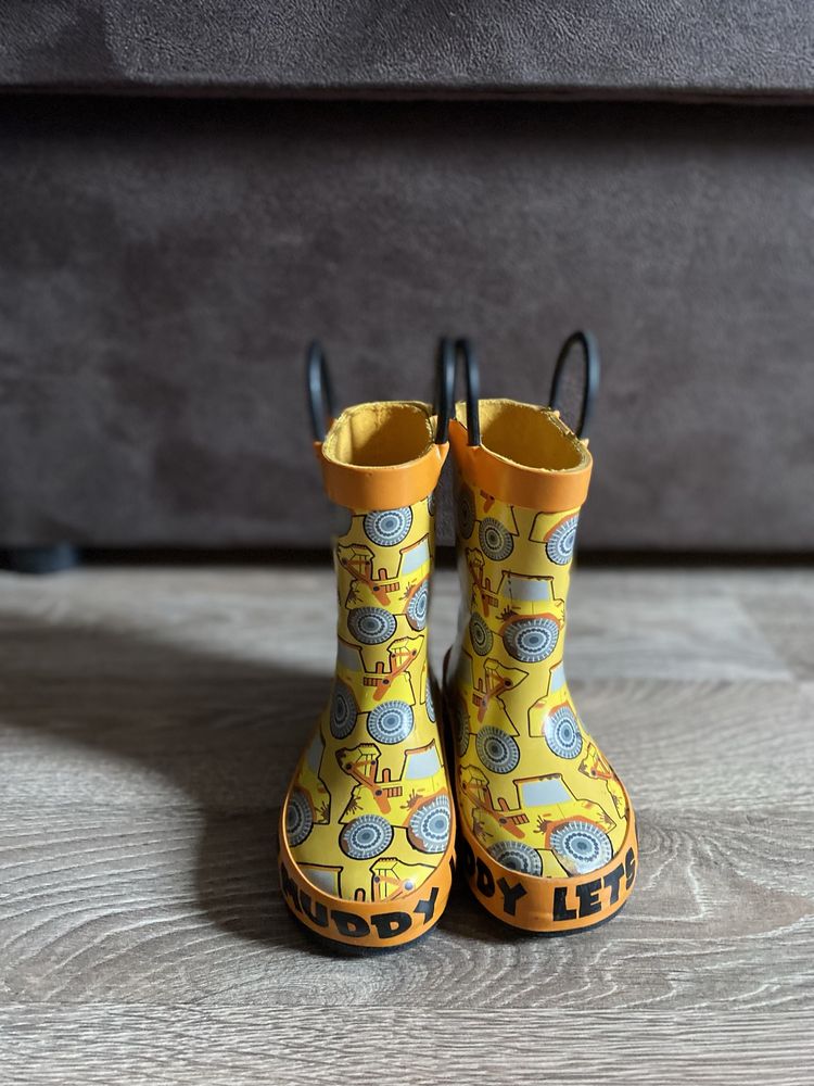 Дитячіж жовті гумові чоботи, резинові чоботи 20-21 розмір