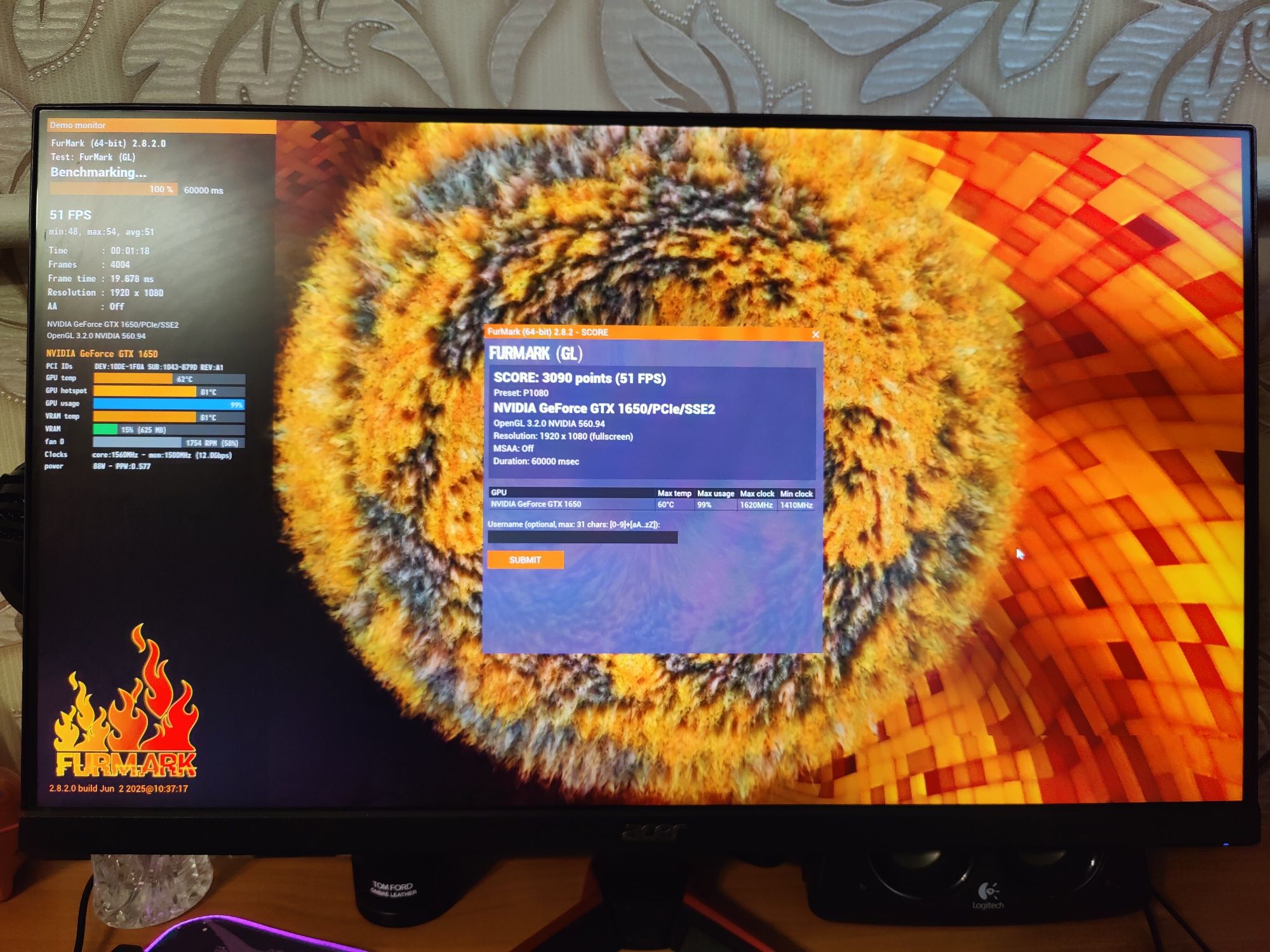 Игровой ПК LogicPower + монитор Acer/GTX 1650/i5-9100f/OZU 16/SSD+HDD
