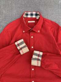 Burberry Brit Red Novacheck Detail Cotton Size:M Old money рубашка