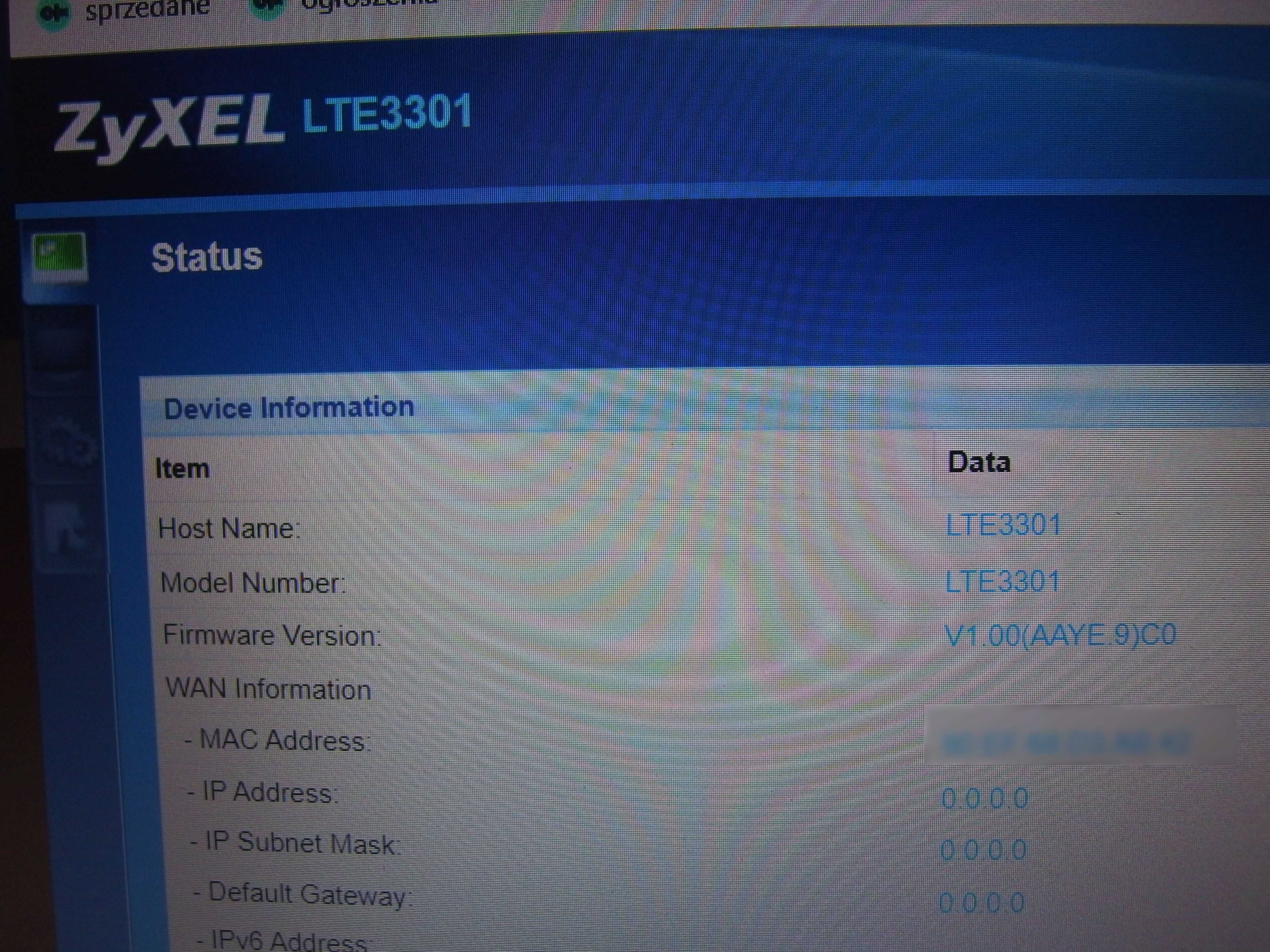 Zyxel LTE3301 Q222 3G 4G LTE SIM modem router Internet bezprzewodowy