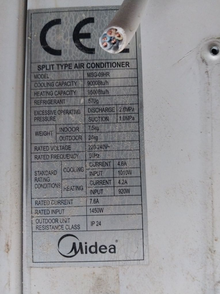 кондиционер мидеа 9. кондер. Midea MSG -09HR б.у.