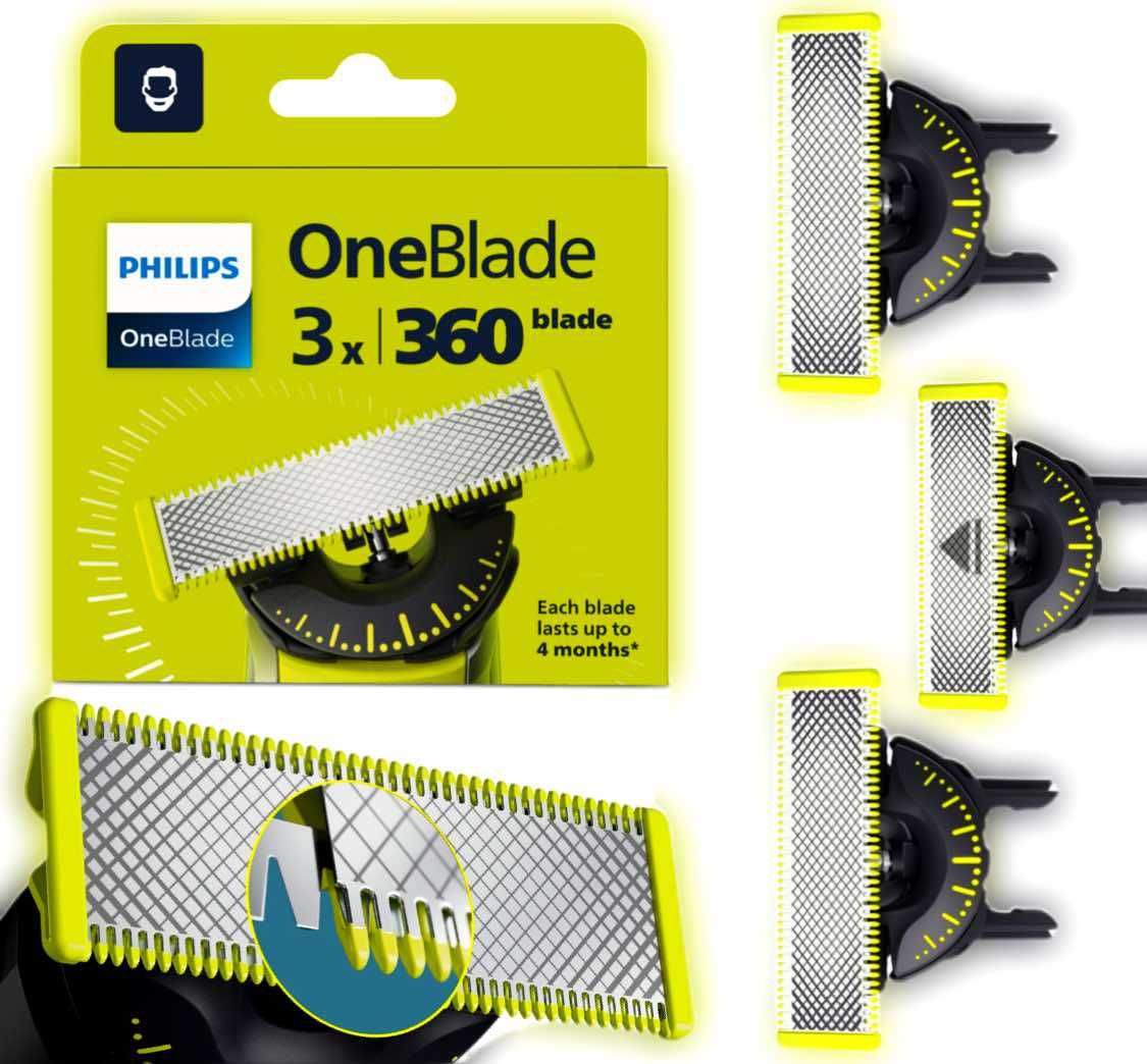 3XOSTRZE ONEBLADE 360 do golenia,przycinania i stylizacji twarzy ciała