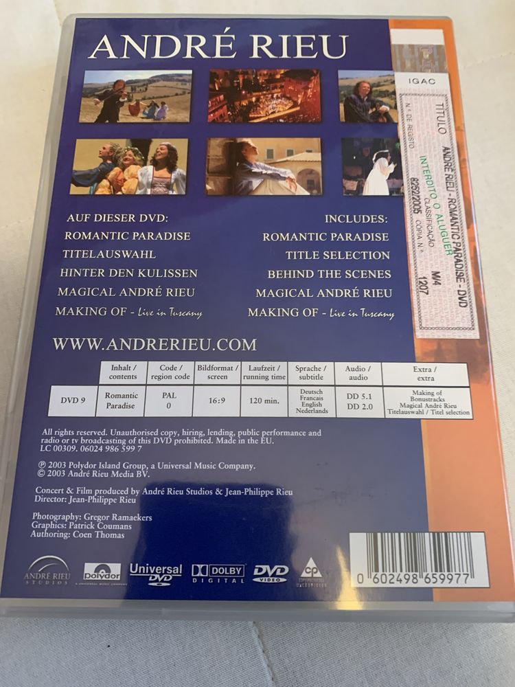 Tres DVDs de Andre Rieu