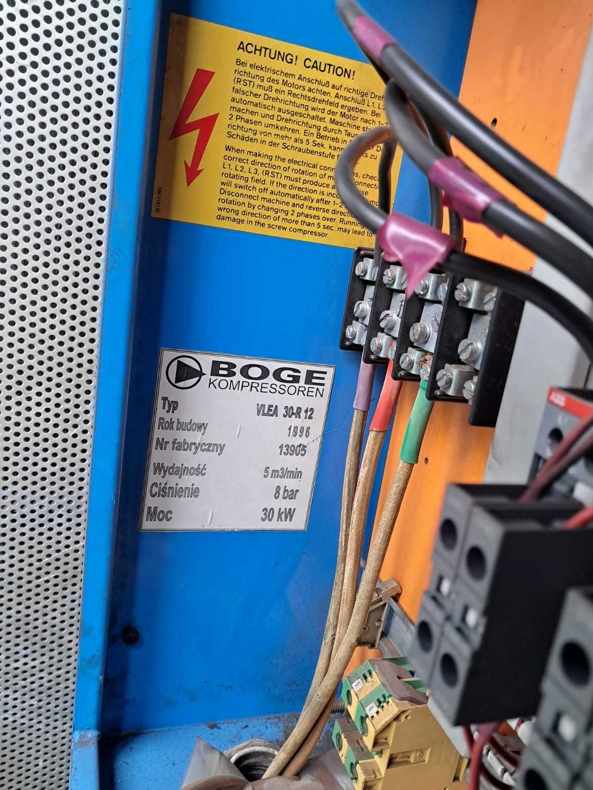 Kompresor śrubowy BOGE VLEA 30-R 12 + pomieszczenie