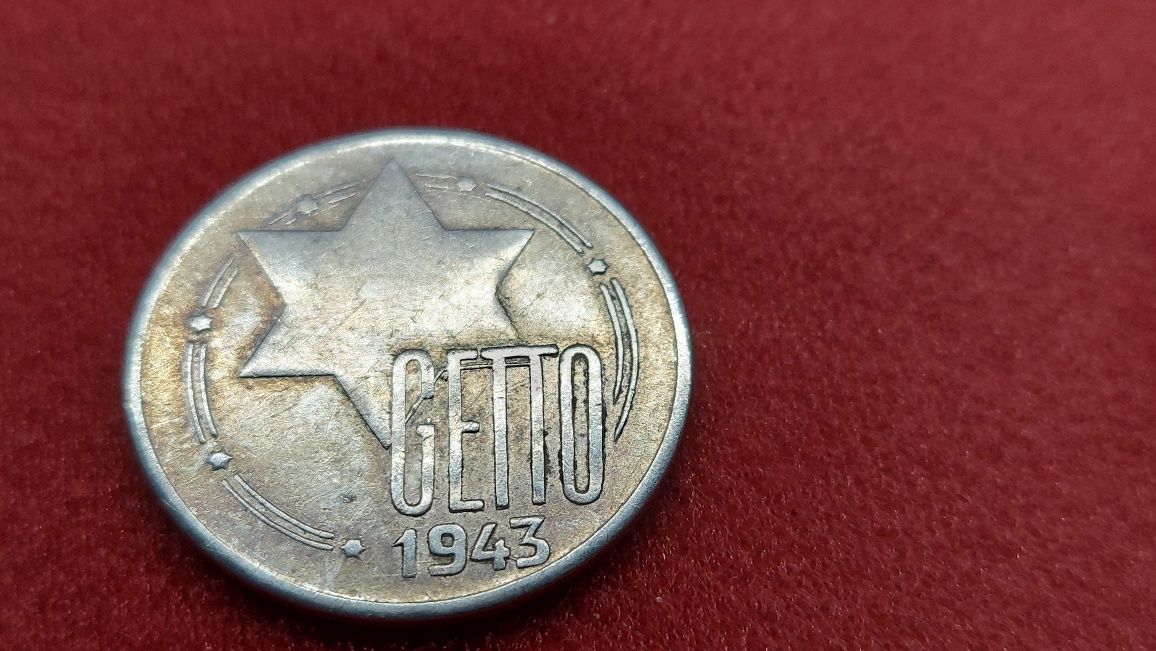 Getto Łódzkie 5 marek 1943 srebro