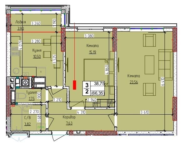 ТОП! Простора 2к. Квартира  67,8 м2! ЖК "Піонерський Квартал 2" 61000$