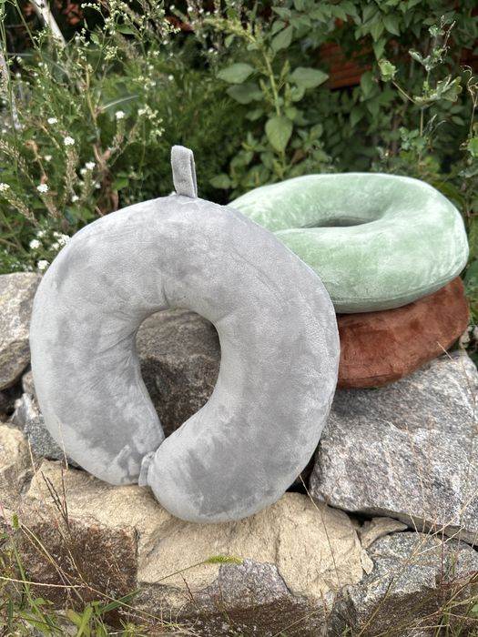 Подушка под шею для отдыха, дорожная подушка рогалик, дорожная подушка