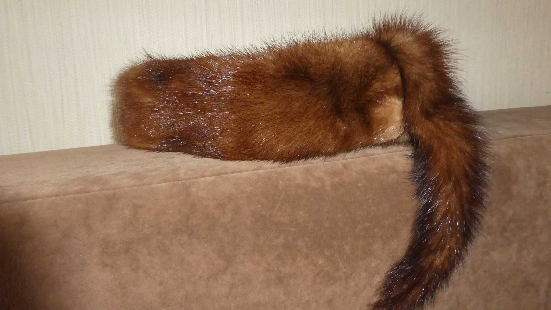 Opaska z jasnej naturalnej norki szer 6 cm