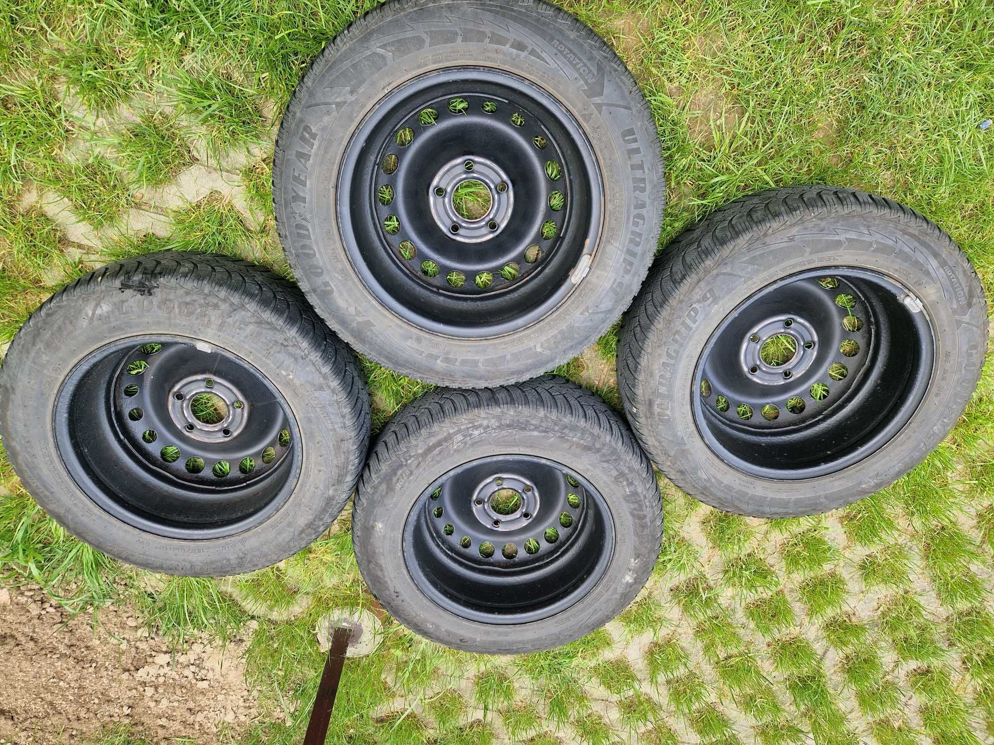 4 koła 15”_5 x 114.3 z oponami GOODYEAR 195/65/R15 (używane) 4,2 mm