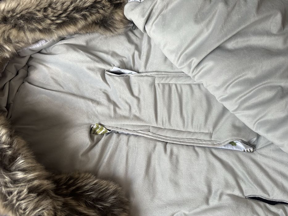 Zestaw Śpiworek +mufka SUPERB Eskimo Leśny Srebrny Samiboo.