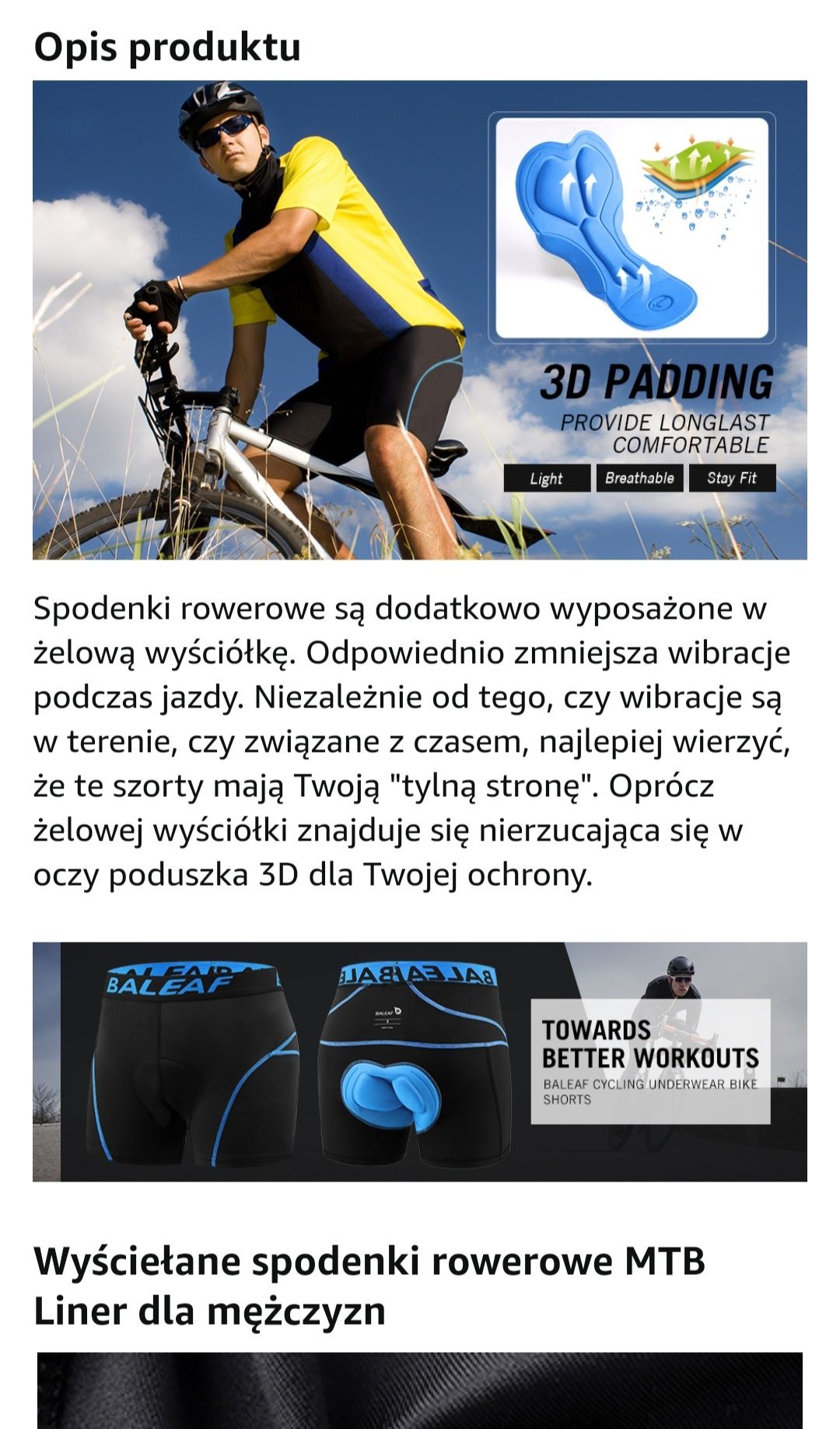 Spodenki rowerowe męskie