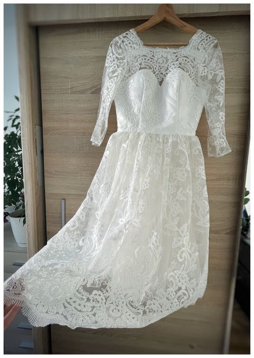 Sukienka biała koronkowa chi chi london ślub poprawiny chrzciny wesele