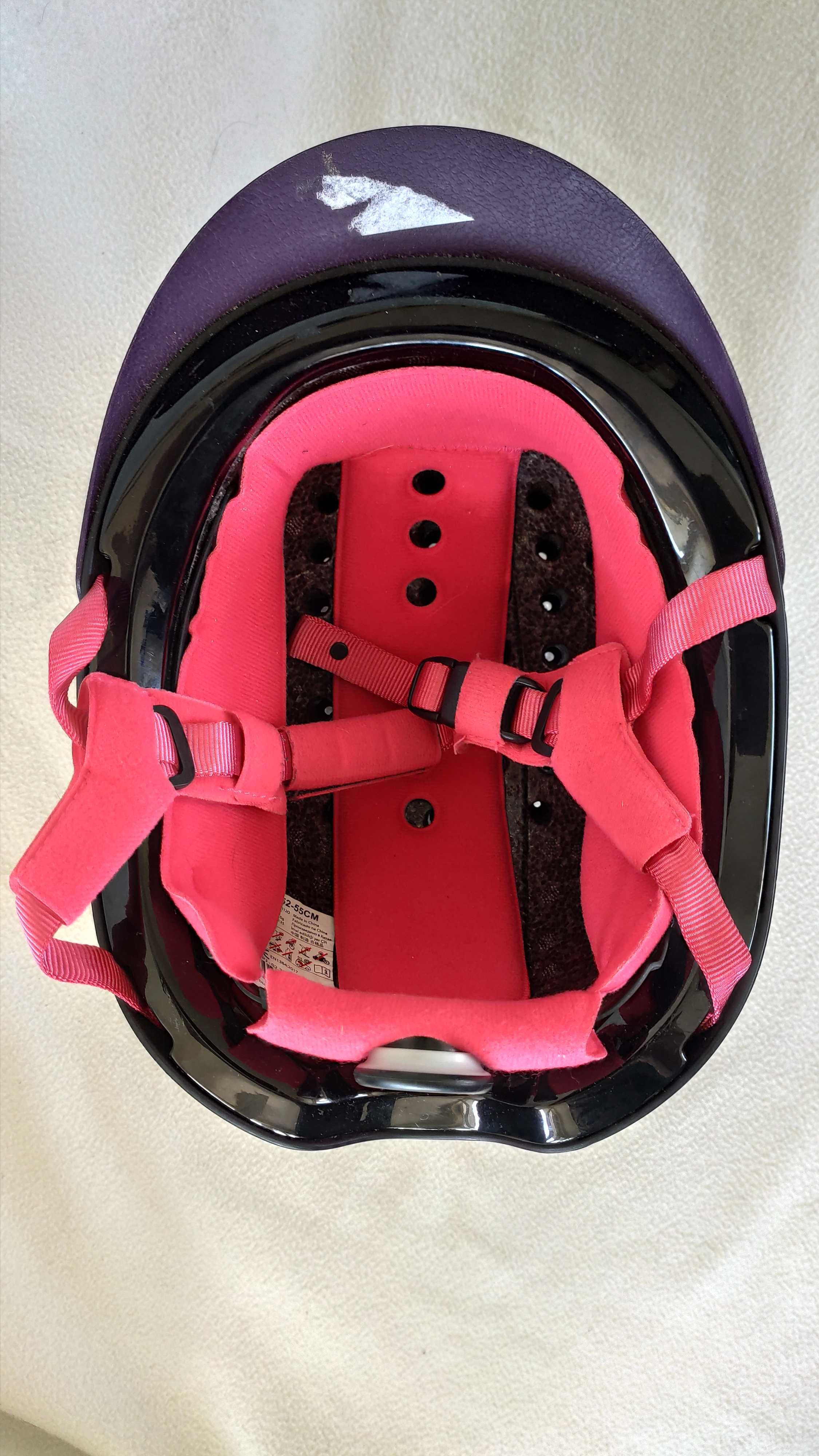 Kask jeździecki konie rozm. S 52-55 cm Bordowy