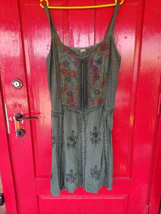 Zielona sukienka boho etno L Indie