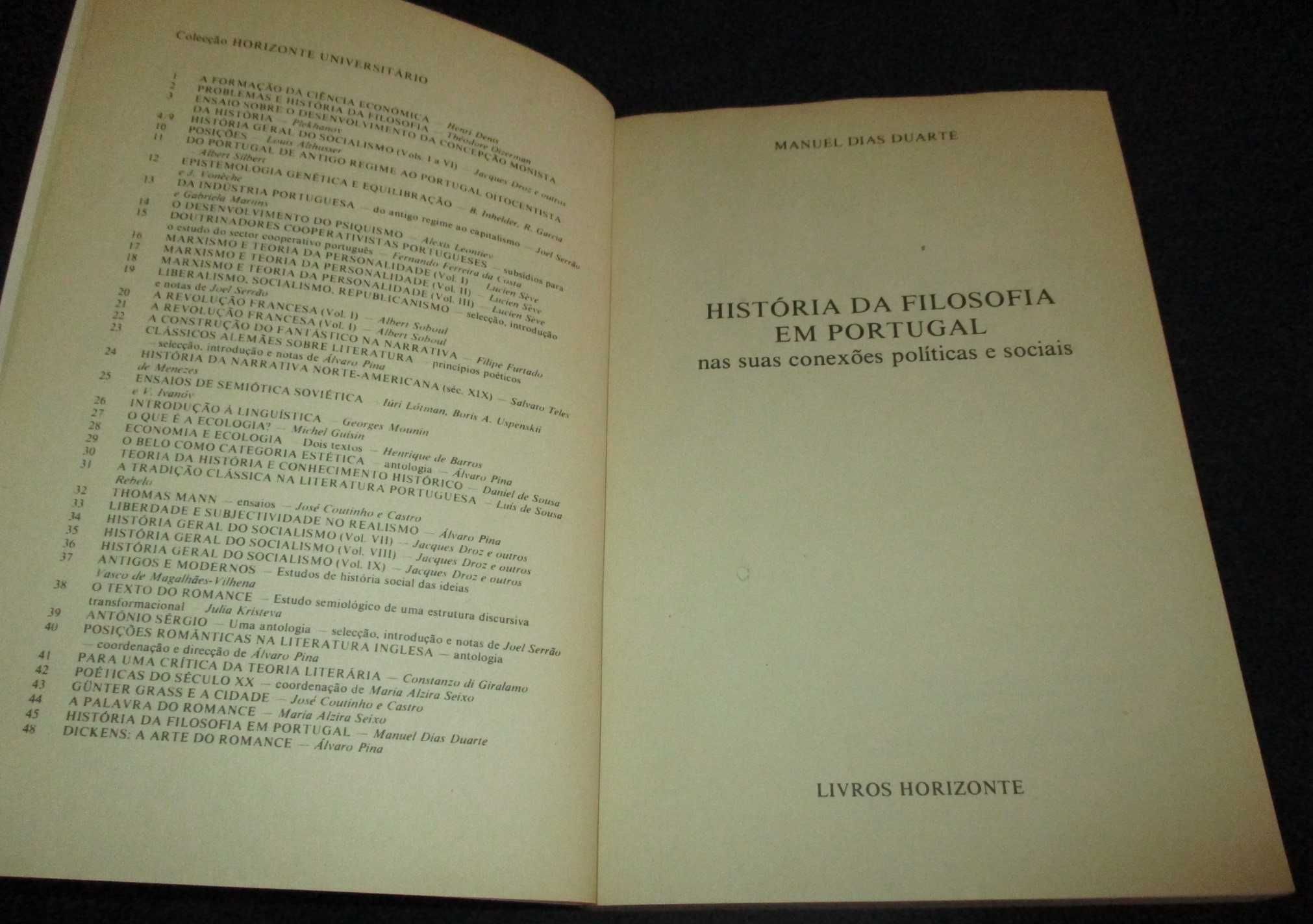 Livro História da Filosofia em Portugal Manuel Dias Duarte