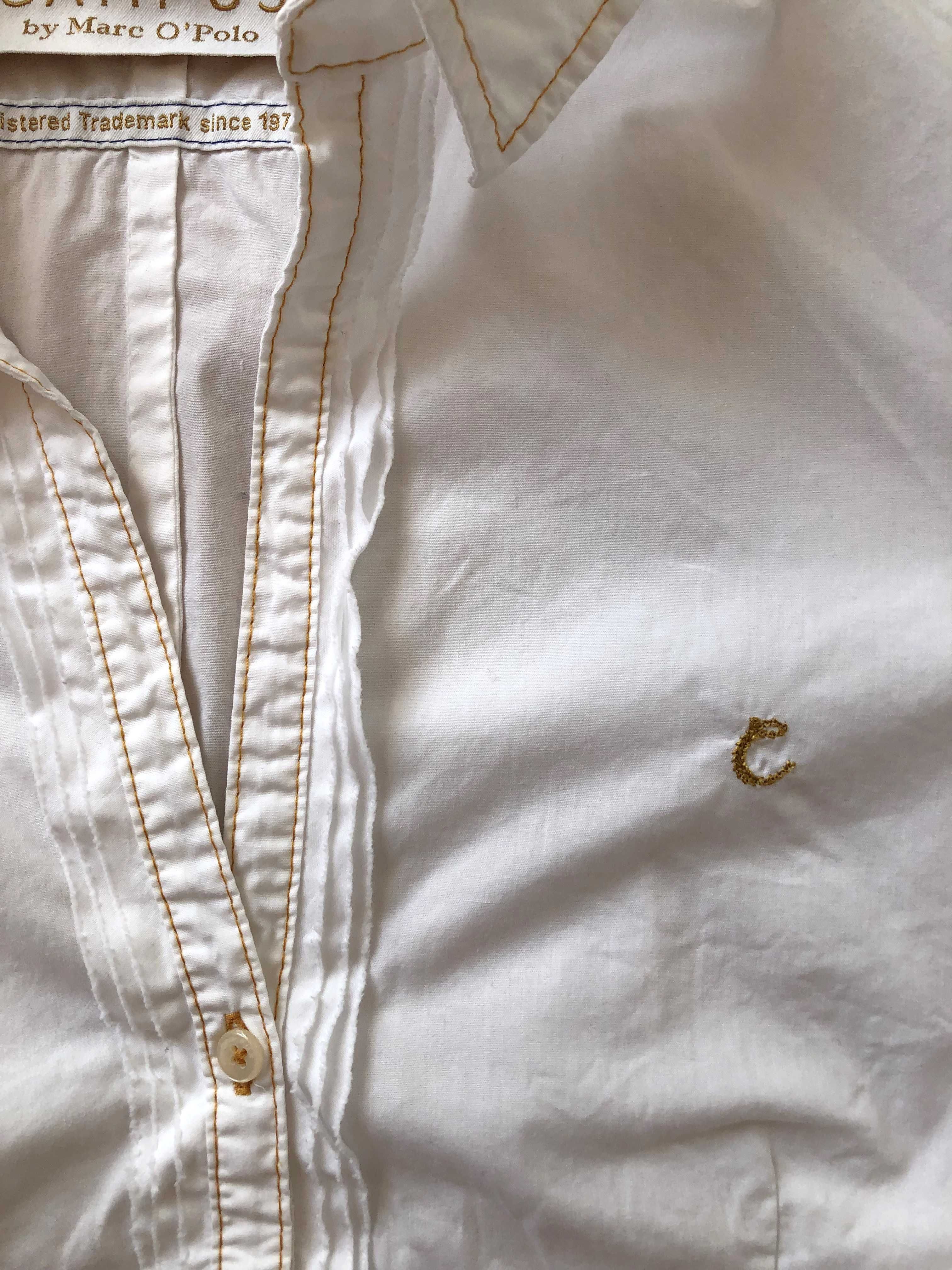 Biała koszula z krótkim rękawem z kołnierzykiem Campus by Marc O' Polo