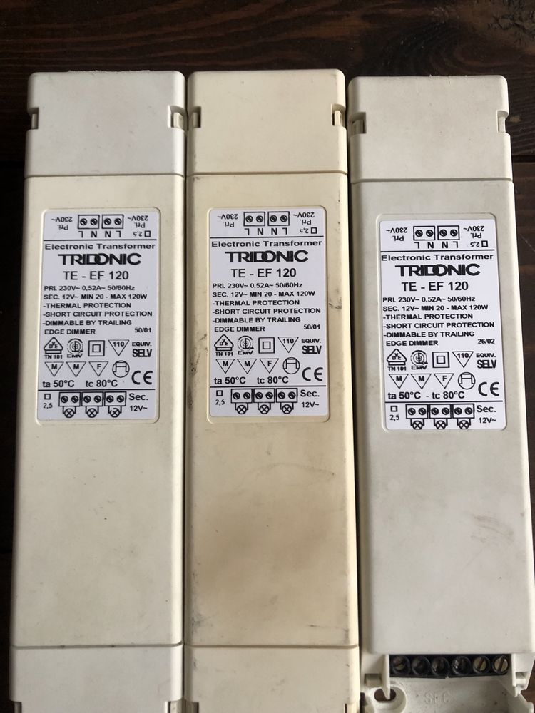 Transformatory halogen Gira Berker 230V 12V zestaw 11 sztuk