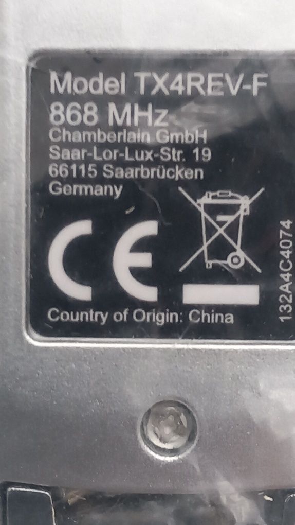 Pilot Chamberlaine TX4REV-F 868 MHz