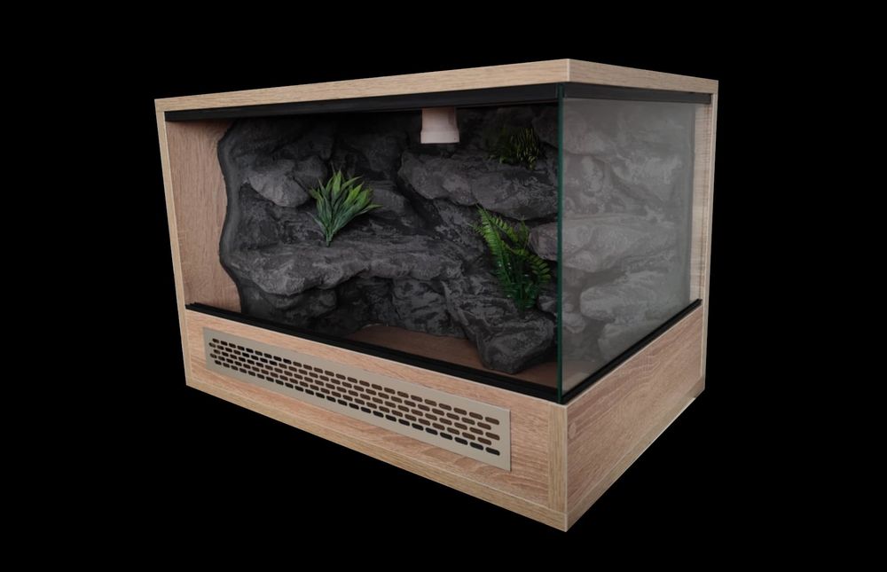 Terrarium dla gekona, agamy, węża, terrarium ze ścianką strukturalną