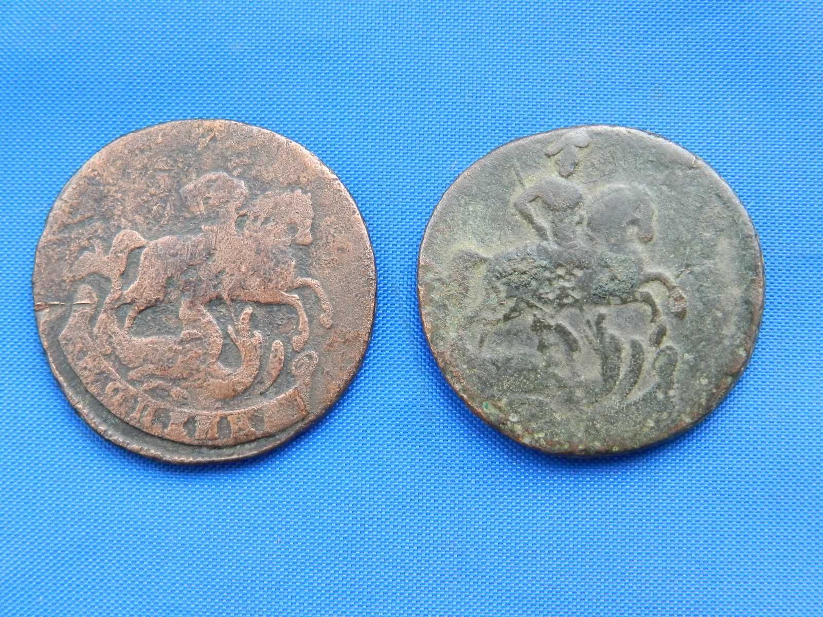 1 копейка 1758 и 1759 года.Оригиналы.Цена за две монеты.