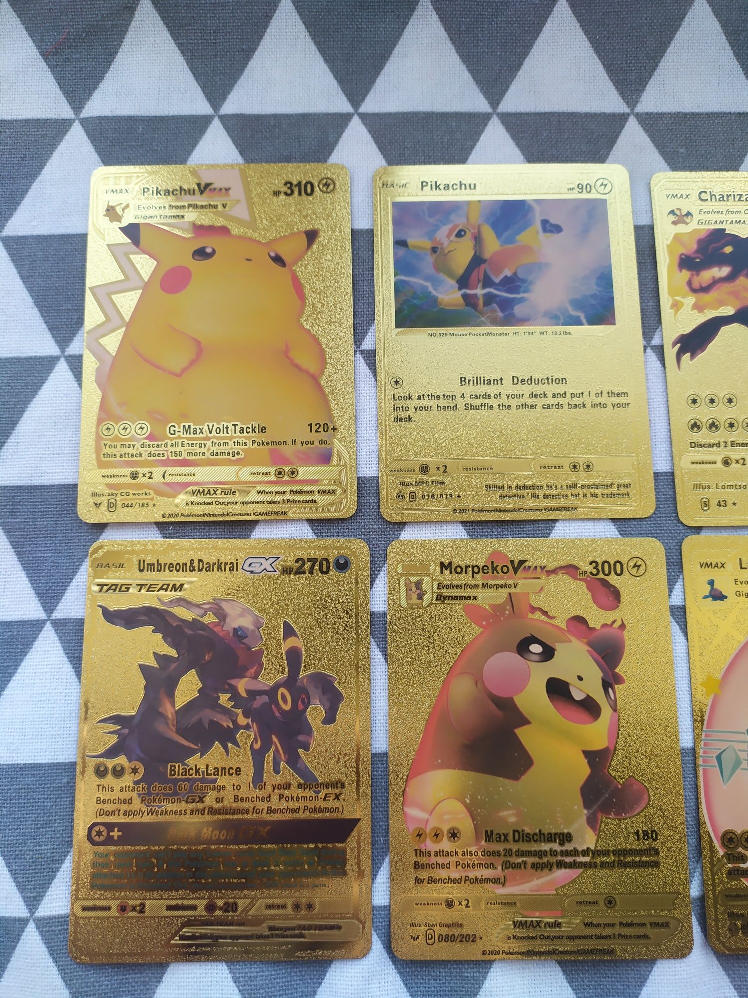 7 шт. Золоті картки Pokémon. Золотые карточки покемон