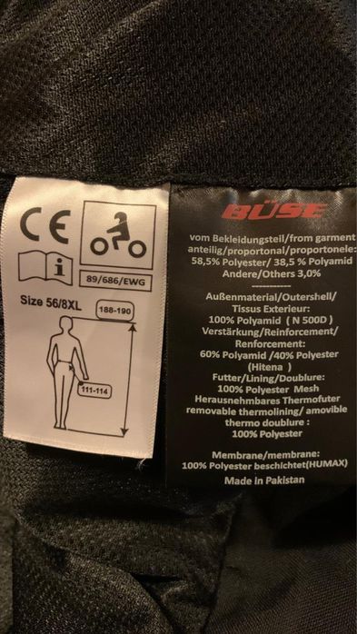 Мото штани Büse Torino Pro Cordura мембрана 3XL/56 не revit ixs held