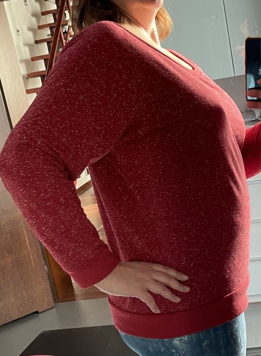 Evie czerwony melanż plus size bluza długu rękaw 4XL 48/20