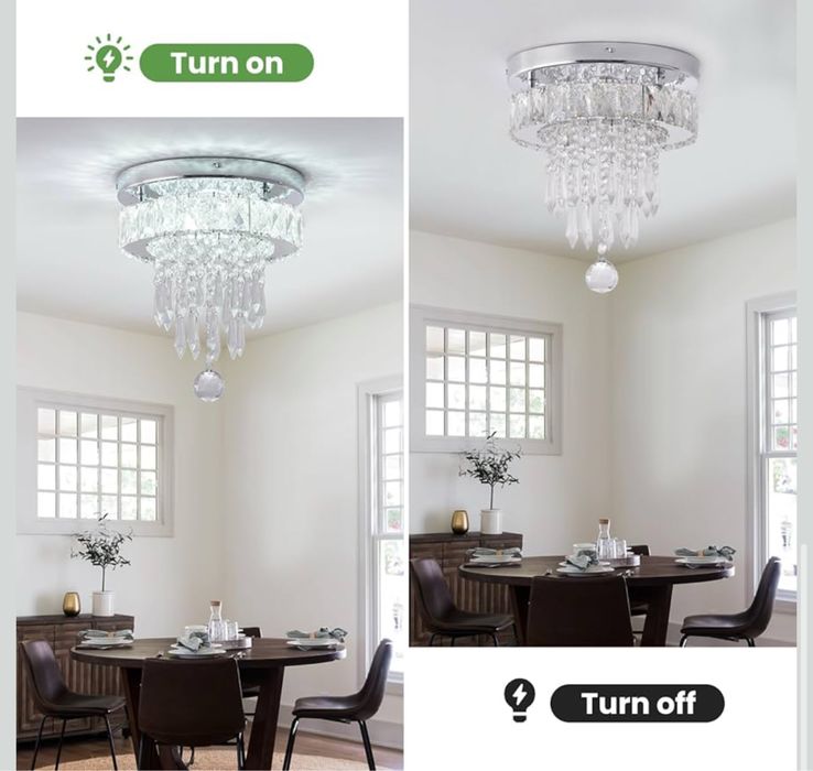 LEONTYNE Kryształowa lampa sufitowa led