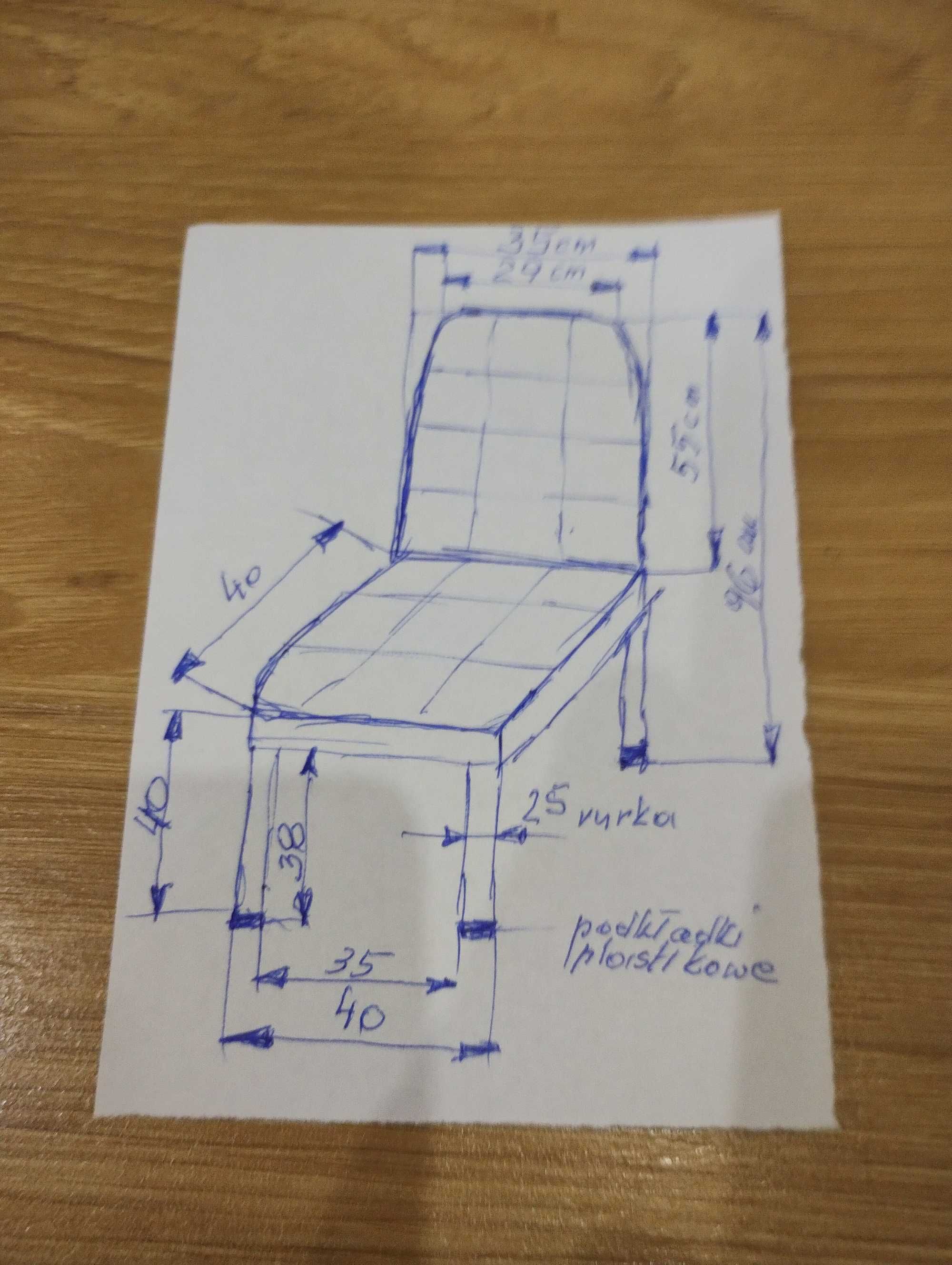 Krzesła tapicerowane /ekoskóra/ szt 2 do transportu w elementach