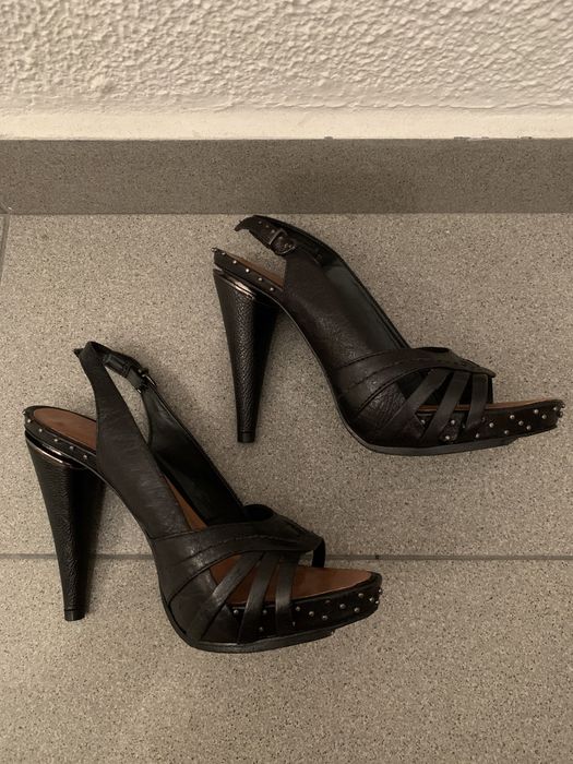 Sandália vintage, pele, Lanidor