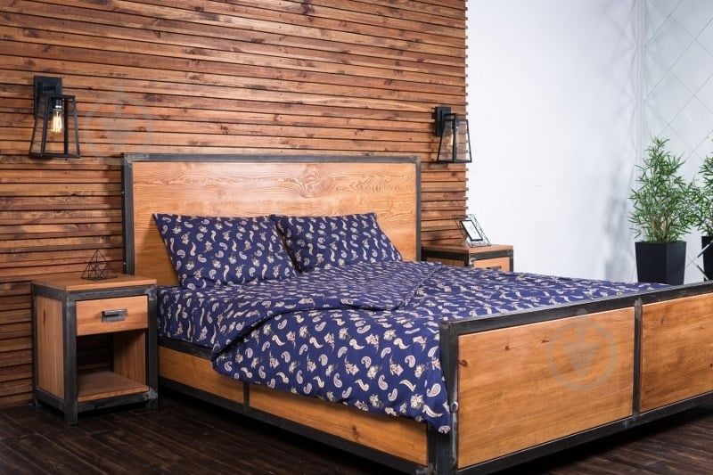 ШАРА комплект постільної білизни Постіль 2х спальна ЄВРО Синя ПЛОТНА 7