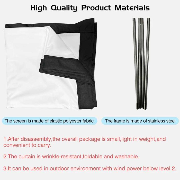 Портативний екран для проектора, екранна система, 100 і 120 дюймів