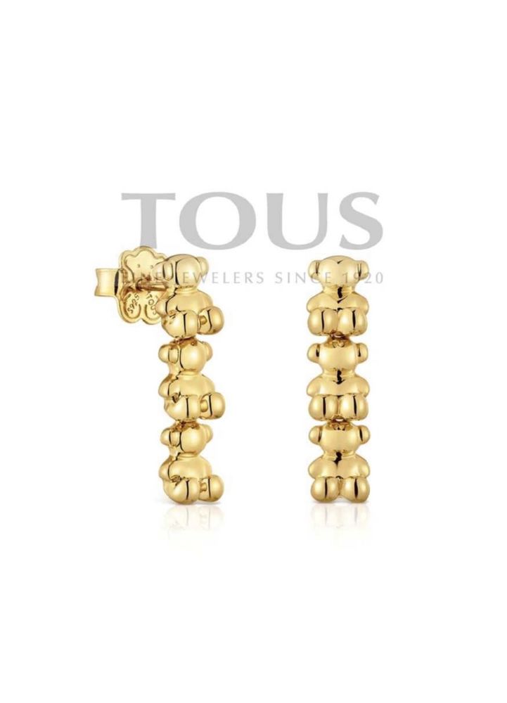 TOUS kolczyki Bold Bear długie żółte srebro 925 oryginał