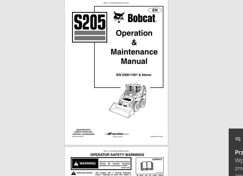 Ładowarki BOBCAT Instrukcje PDF Serwisówki Katalog Części Schematy ENG