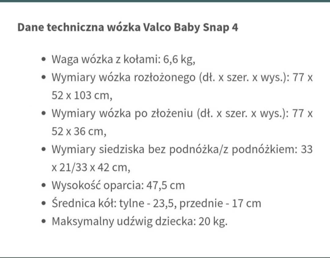 Wozek spacerowy valco baby